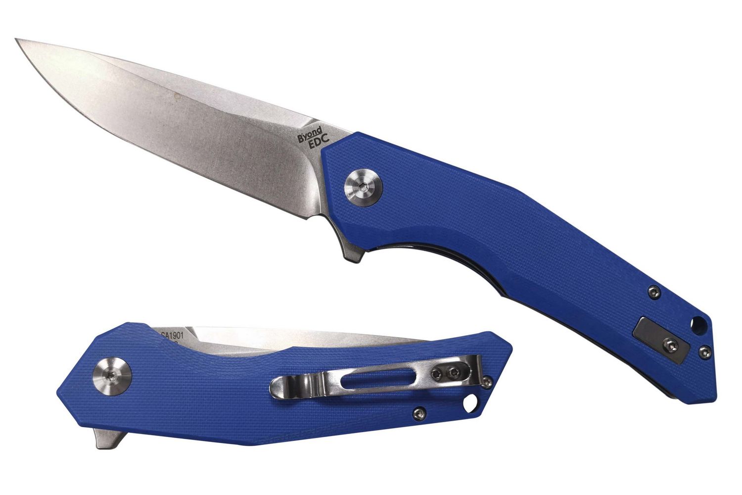 B'yond EDC Arch Flipper Blue G-10, D2 Steel