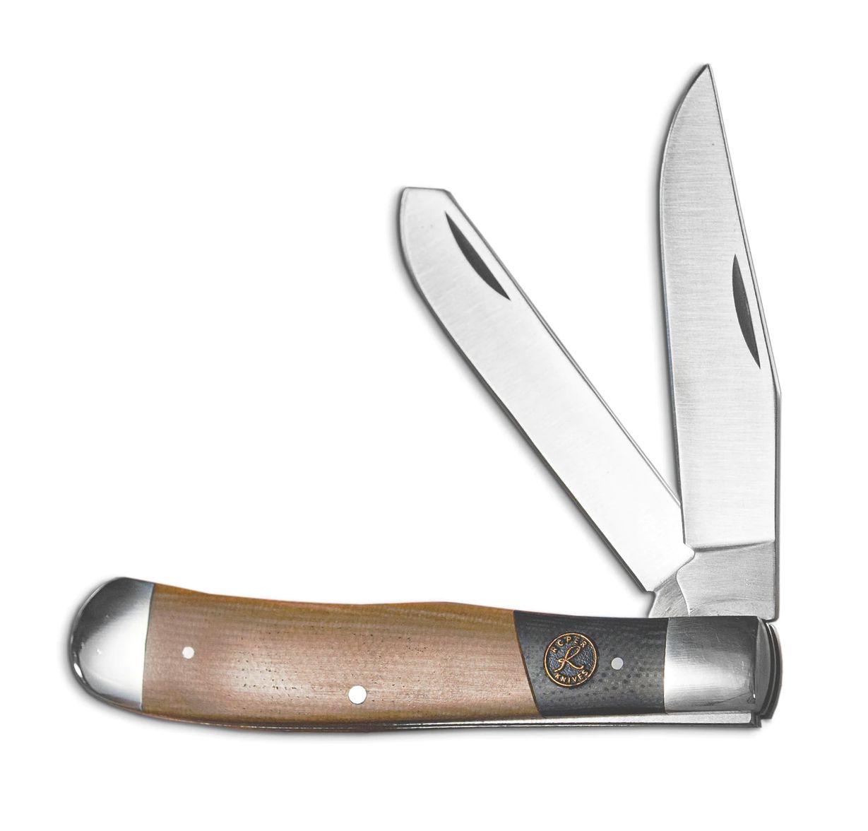 ABKT Roper Series Rattler Trapper Black &amp; Tan Micarta, 1065 Carbon Steel