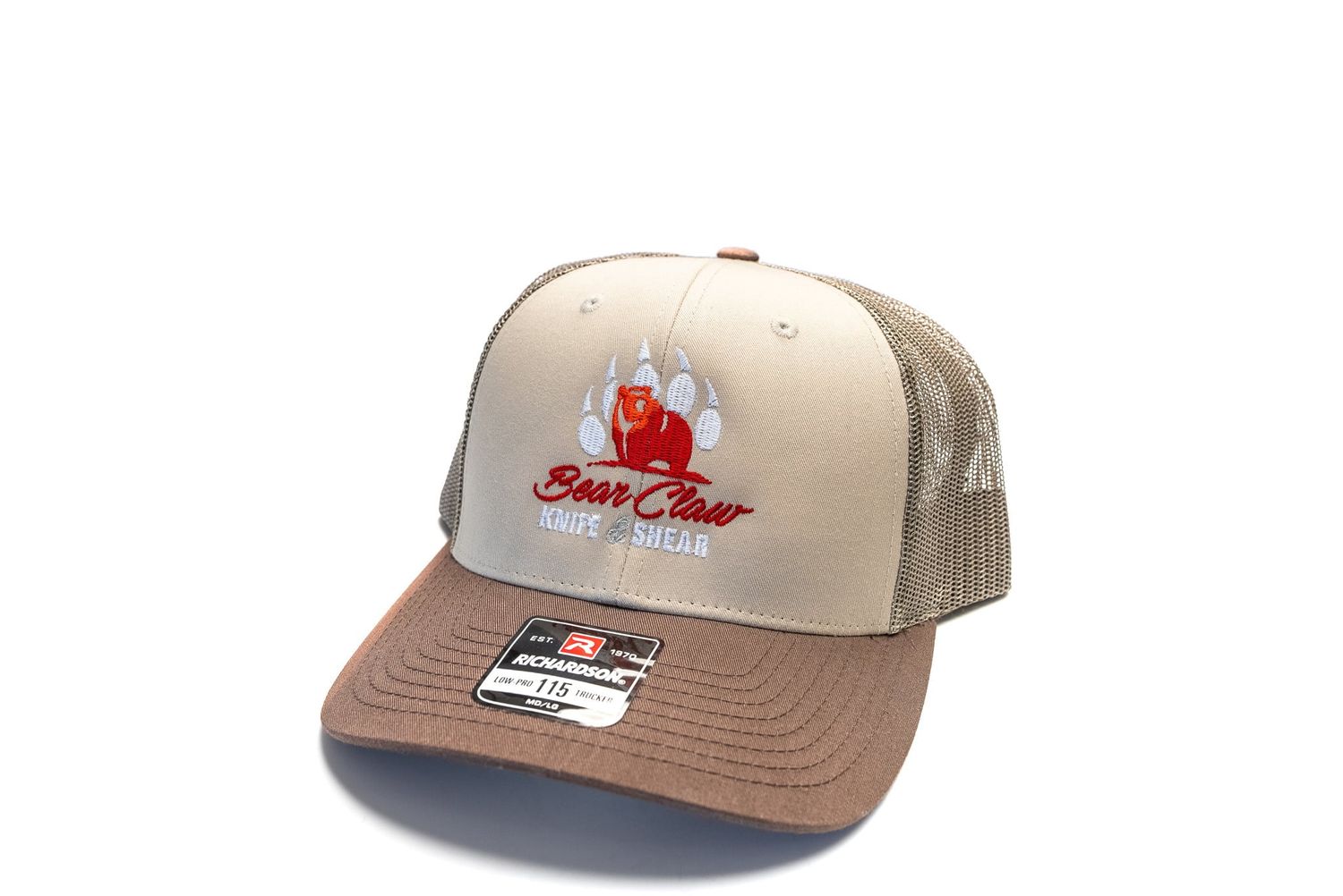 Century Graphics Bear Claw Logo Trucker Cap, Tan, Loden, Brown