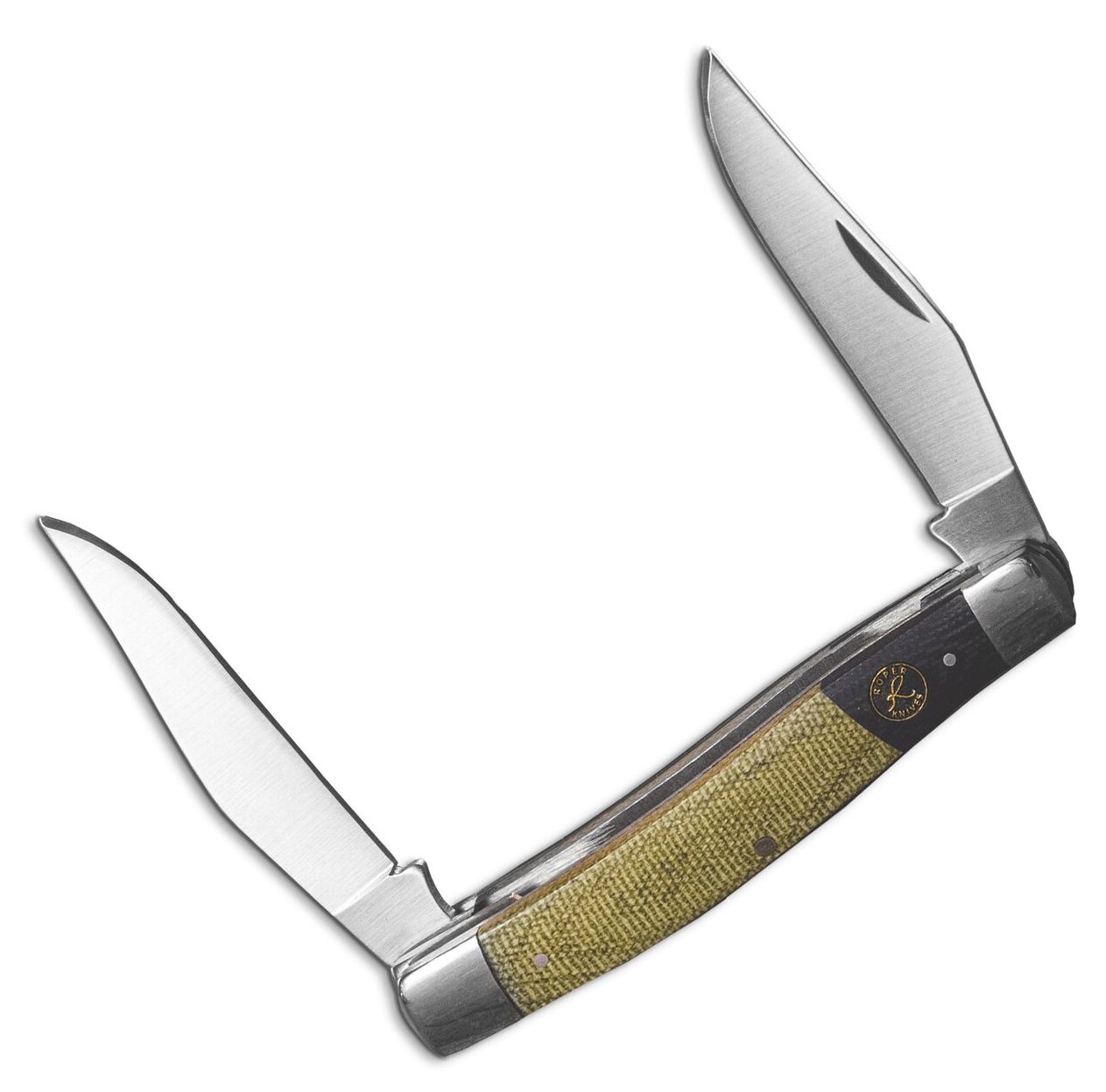 ABKT Roper Series Muskrat Rattler - Black &amp; Green Micarta Scales, 1065 Carbon Steel