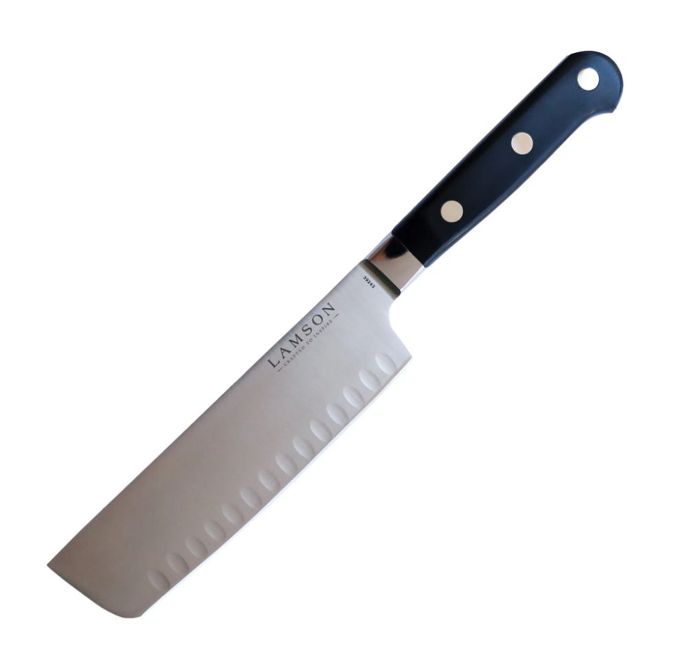Lamson, Midnight Series 7″ Premier Forged Nakiri Kullenschliff (Granton) Edge