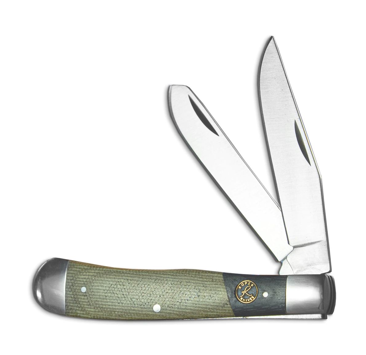 ABKT Roper Series Rattler Trapper Black &amp; Green Micarta, 1065 Carbon Steel