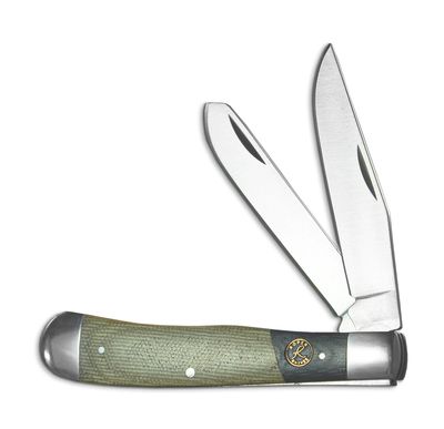 ABKT Roper Series Rattler Trapper Black &amp; Green Micarta, 1065 Carbon Steel