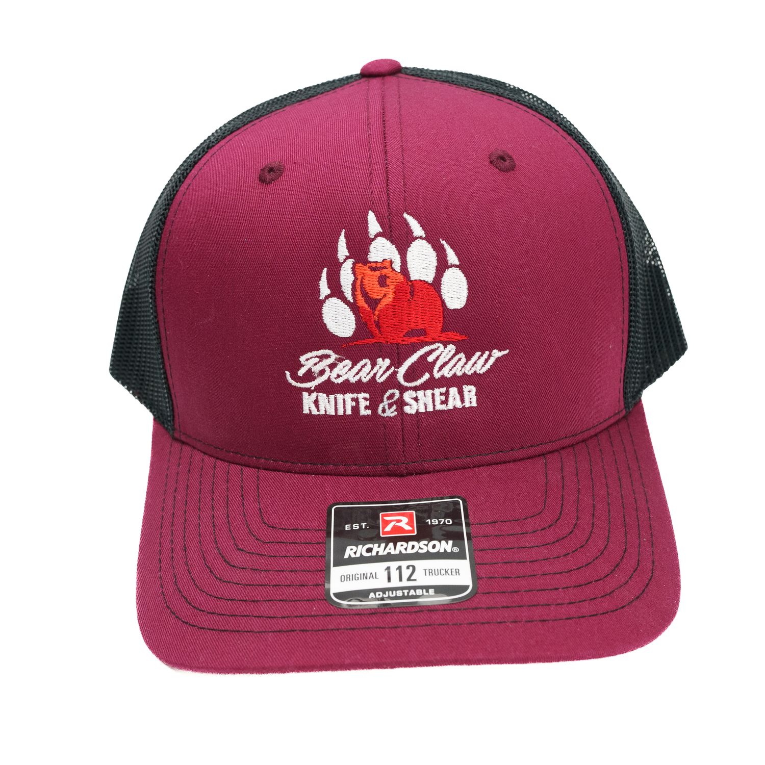 Century Graphics Bear Claw Logo Trucker Cap Cardinal &amp; Black