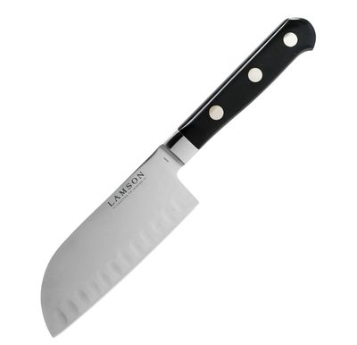 Lamson, Midnight Series 5″ Premier Forged Santoku Kullenschliff (Granton) Edge