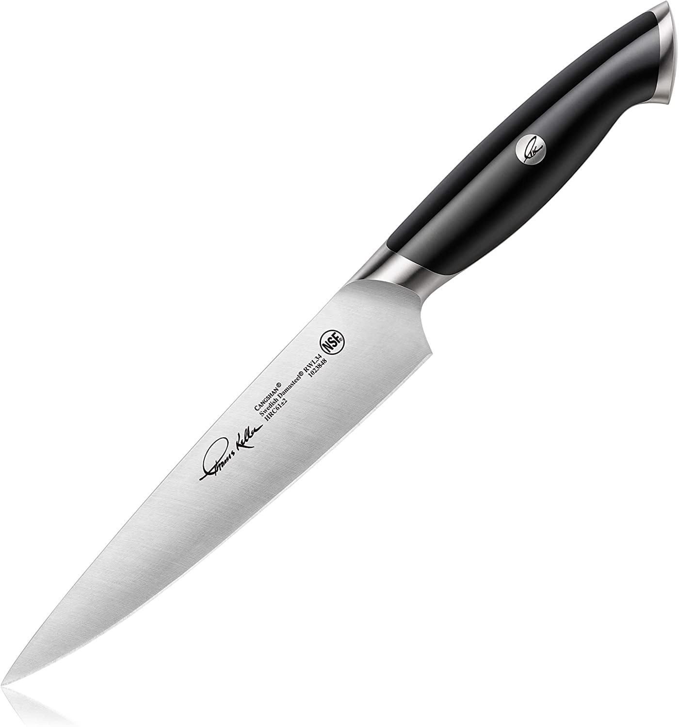Cangshan, Thomas Keller 7 " Utility Knife Black w/ Walnut Box