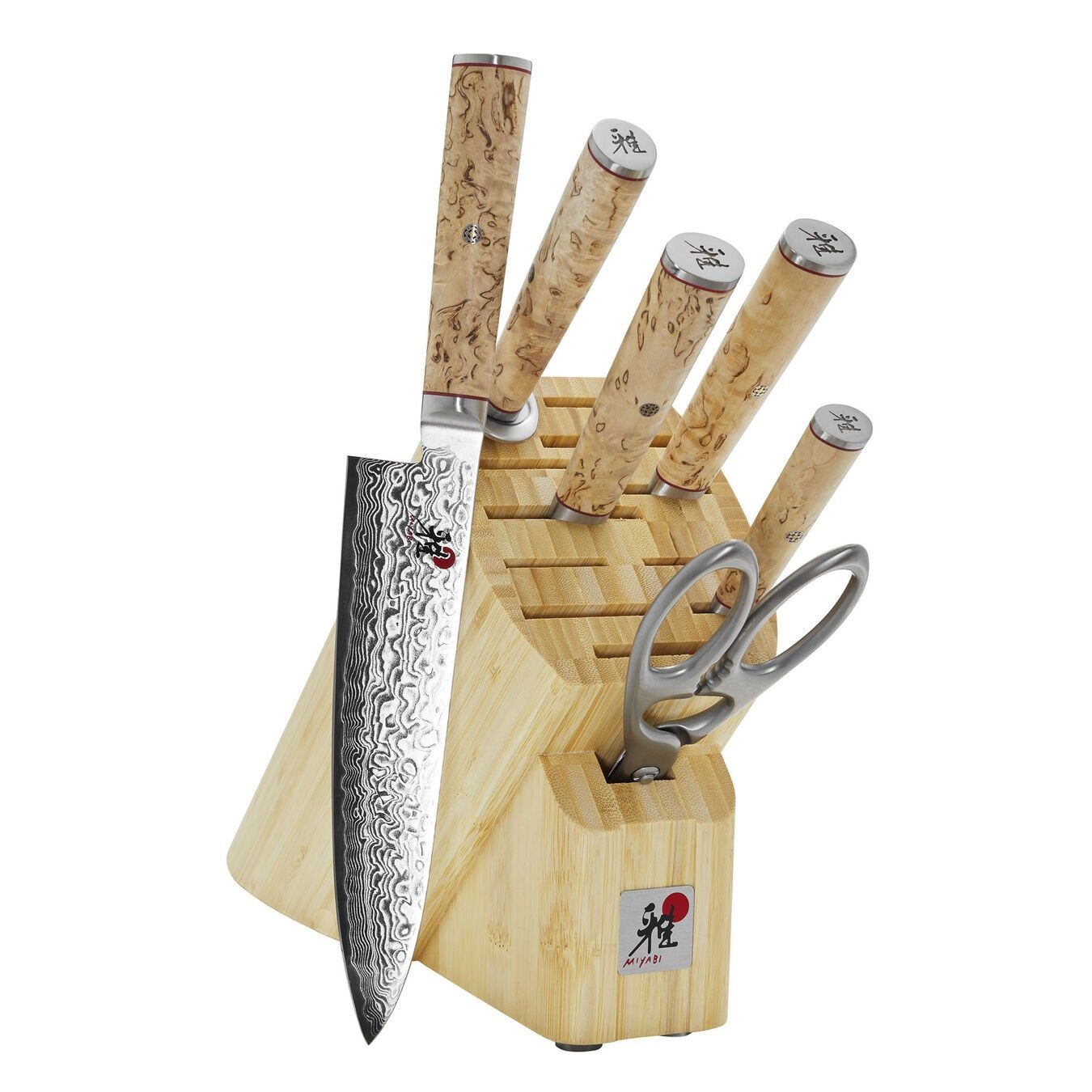 Zwilling Miyabi Birchwood SG2 7pc Block Set Damascus