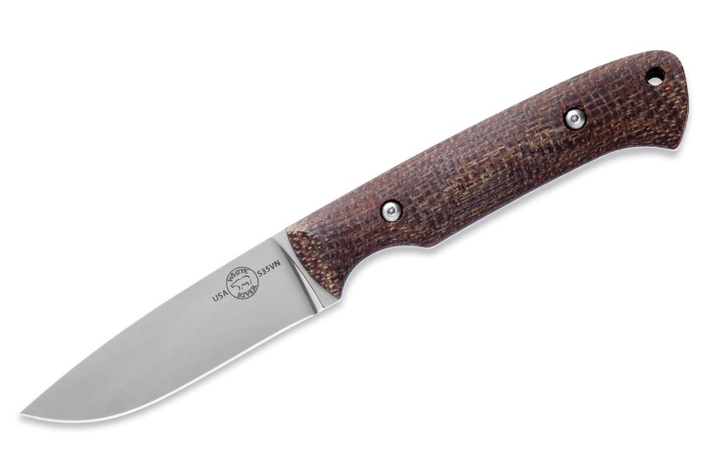 White River Knife &amp; Tool Hunter, Natural Burlap Micarta, CPM S35VN