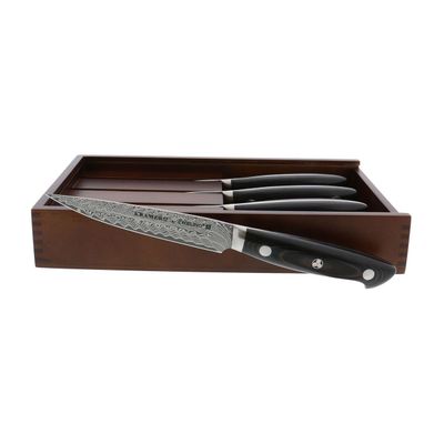 Zwilling, Kramer, Euroline, 4 Pc Steak Knife Set, Stainless Damascus