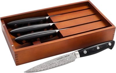 Zwilling, Kramer, Euroline, 4 Pc Steak Knife Set, Stainless Damascus