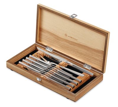 Wusthof 10 PC Serrated Stainless Mignon Steak &amp; Carving Set