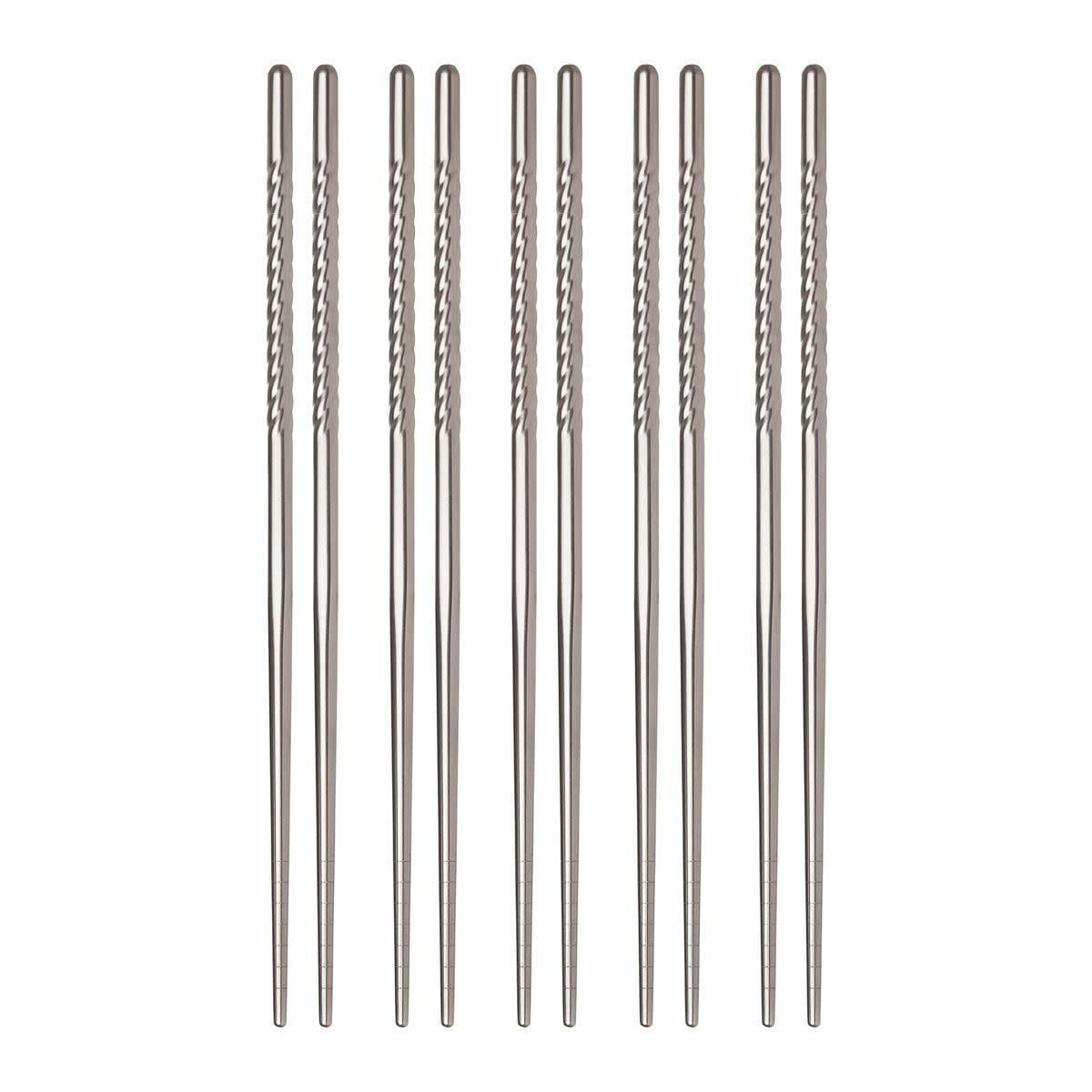 Helen's Asian Kitchen Stainless Steel Chopsticks 5 Pairs