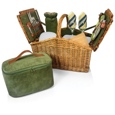 Picnic Time, Somerset Picnic Basket, Sage Green