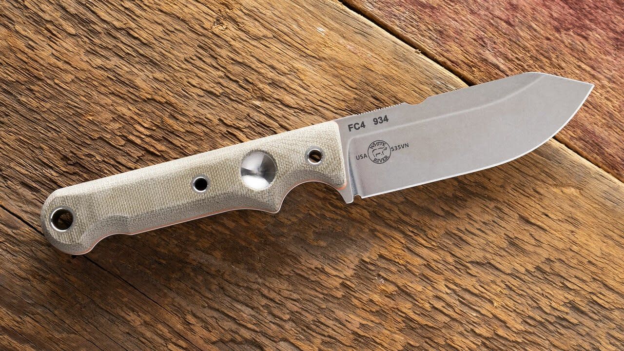 White River Knife &amp; Tool Firecraft 4 OD Canvas Micarta, CPM S35VN