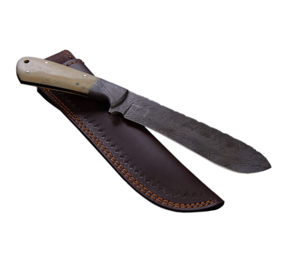 Buck n Bear Small Bone Machete Damascus