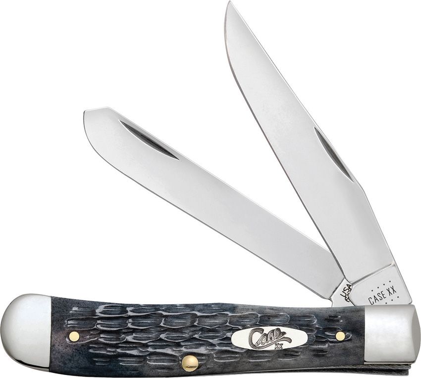 Case Cutlery Trapper Pocket Worn Gray Crandall Bone Handle, Carbon Steel