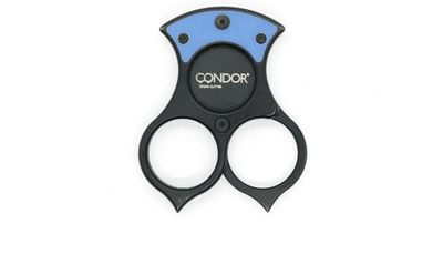 Red Horse, Condor Cigar Cutter PVD Black, Blue Inlay