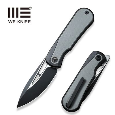 WE Knife Baloo Front Flipper Gray G10 Inlaid Black Titanium, CPM 20CV