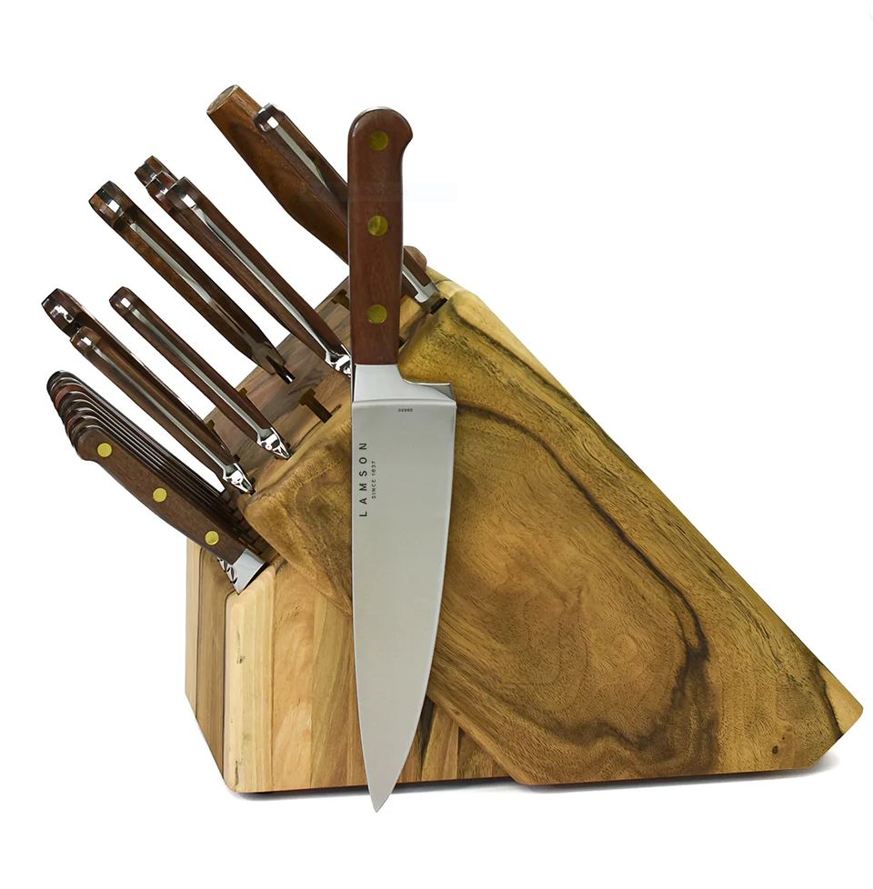 Lamson, Walnut Premier Forged 20 Pc Block Set, Natural Walnut, Fine Edge