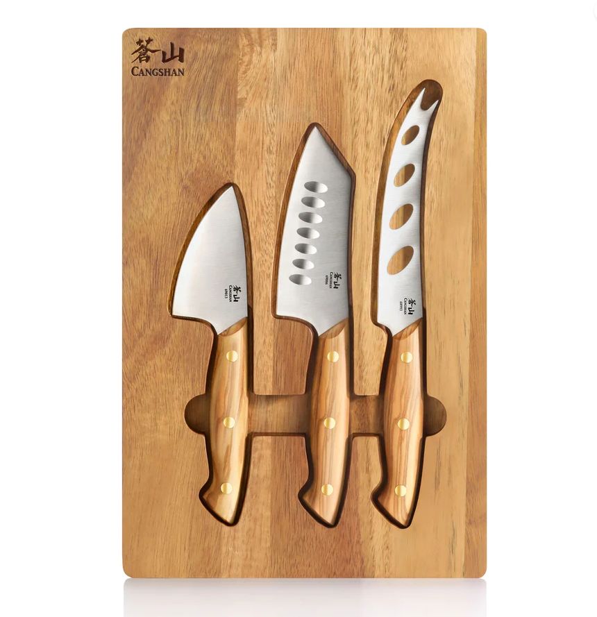 Cangshan, Cheese Set 3Pc Acacia Cheese Board