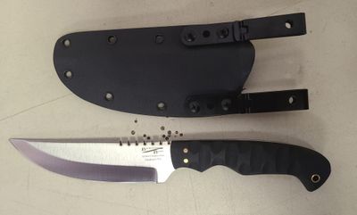 Bordertown Blades Camp Knife Fixed Blade, Black G10 Nitro V Steel
