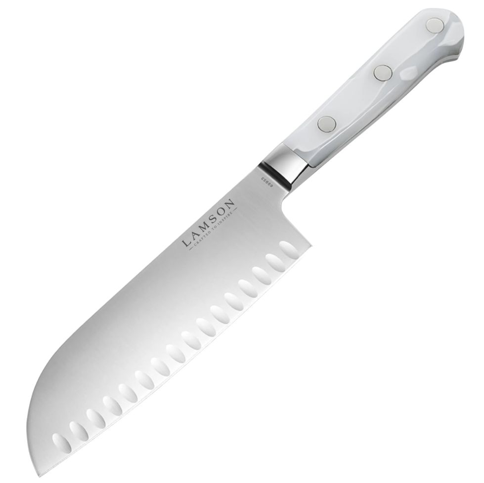 Lamson, Ice Series 7″ Premier Forged Santoku Kullenschliff (Granton) Edge
