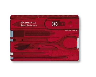 Victorinox Swiss Army SwissCard Ruby Transparent, 10 Functions