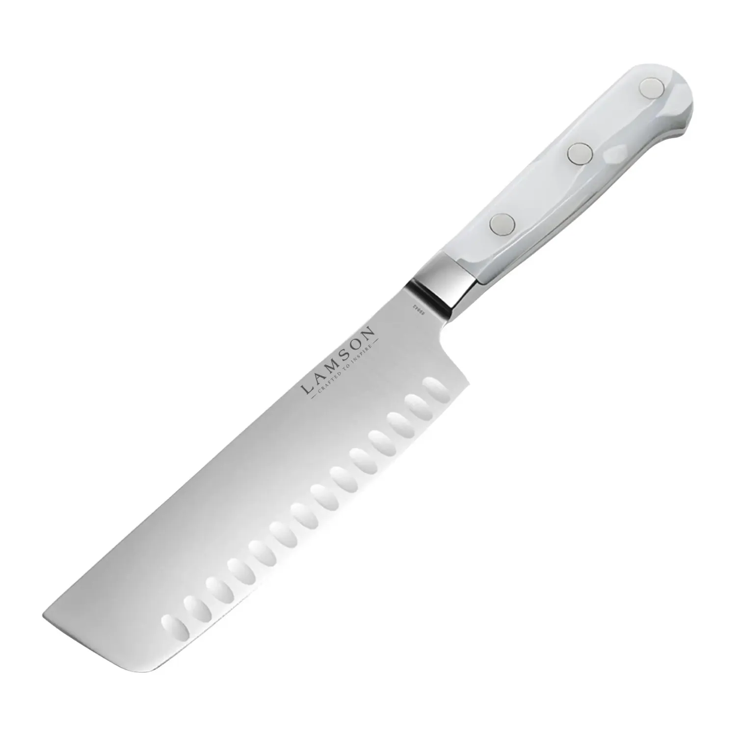 Lamson, Ice Series 7″ Premier Forged Nakiri Kullenschliff (Granton) Edge