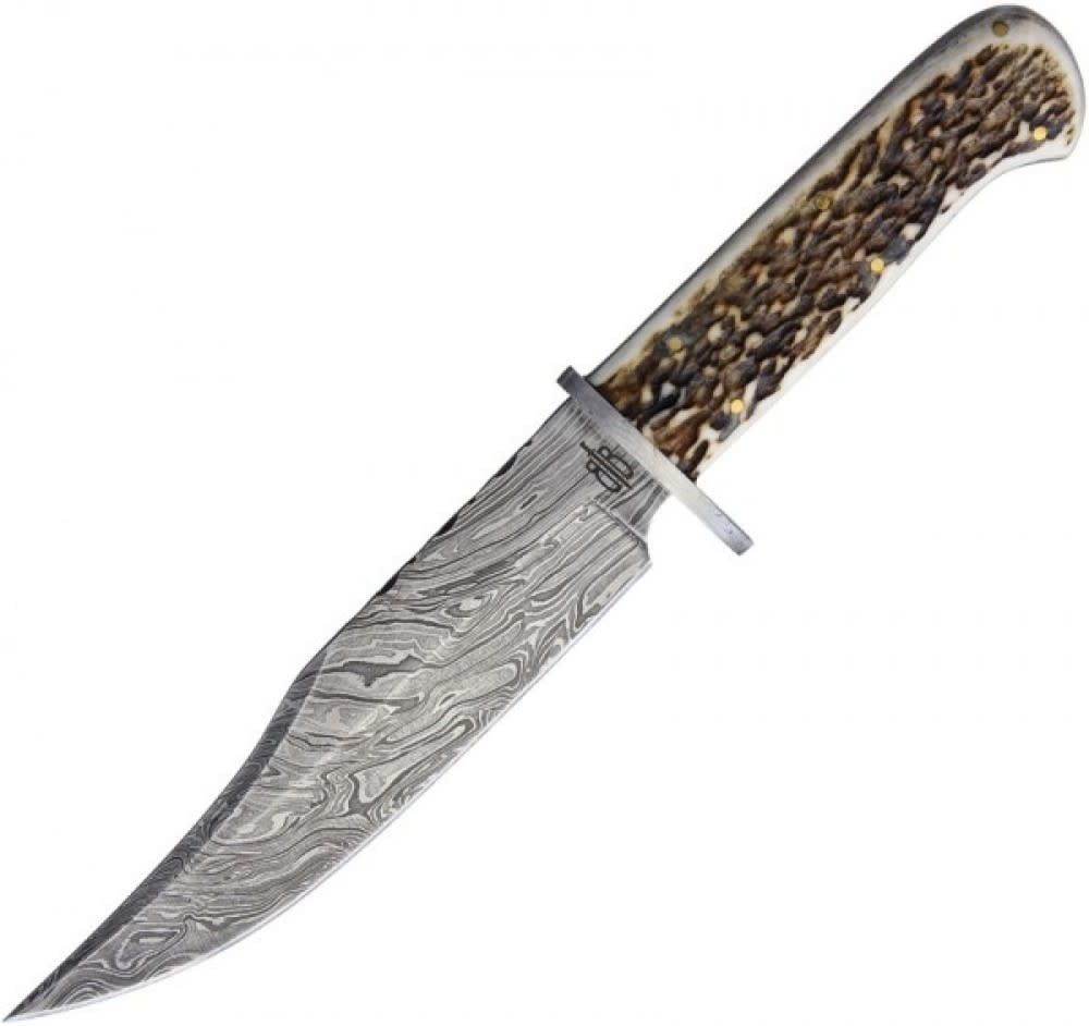 Buck N Bear King Stag Bowie Damascus Steel
