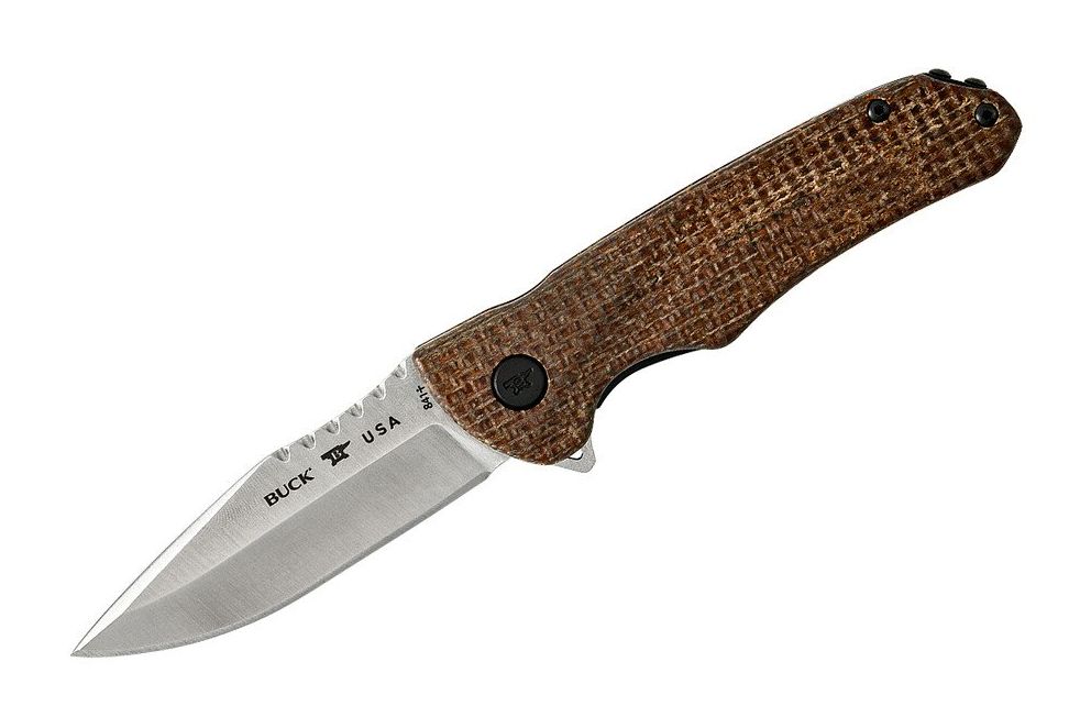 Buck Knives 841 Sprint Pro Flipper Burlap Micarta Handle, S30V