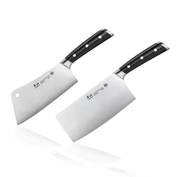 Cangshan, S1 Series 2pc cleaver set with a black handle