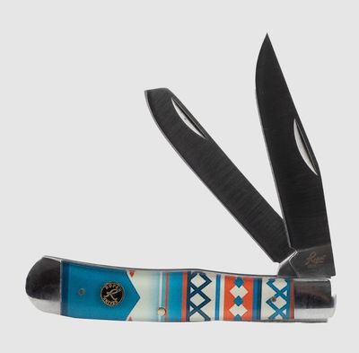 ABKT, Sunset Series Trapper with 1065 Carbon Steel &amp; Acrylic Handle