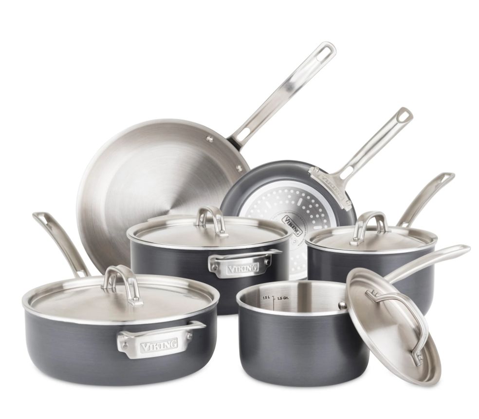 Viking, Cookware Set 5ply Hard Anodized 10 piece set with Stainless interior
