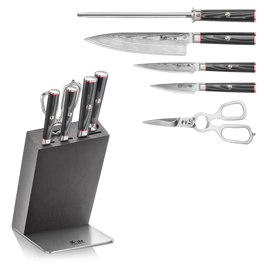 Cangshan, YARI Series 6pc Knife Block Set, Damascus