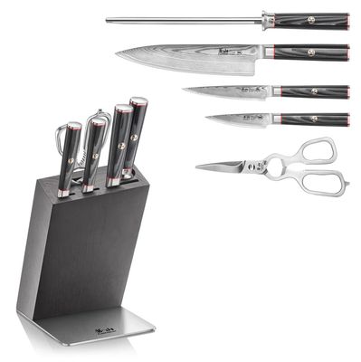 Cangshan, YARI Series 6pc Knife Block Set, Damascus