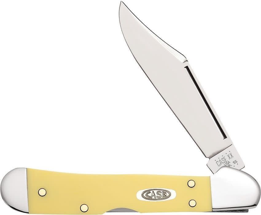 Case Cutlery, Mini Copperlock Yellow Delrin Carbon Steel