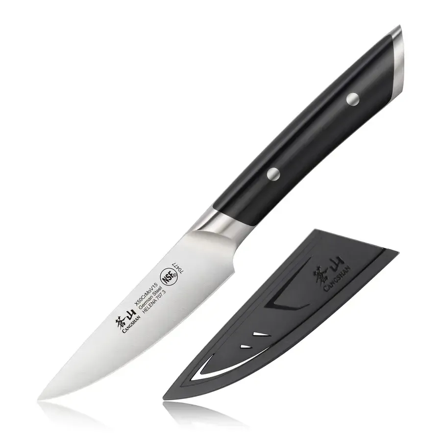 Cangshan, Helena 3.5" paring knife with sheath, Black