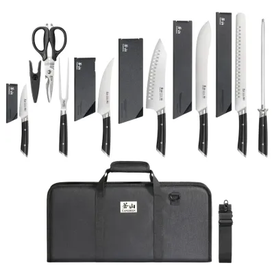 Cangshan Helena 9pc BBQ Knife Bag Set Black