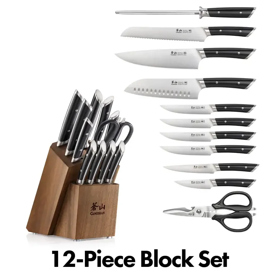 Cangshan, Helena Series 12pc Block Set Black Handle