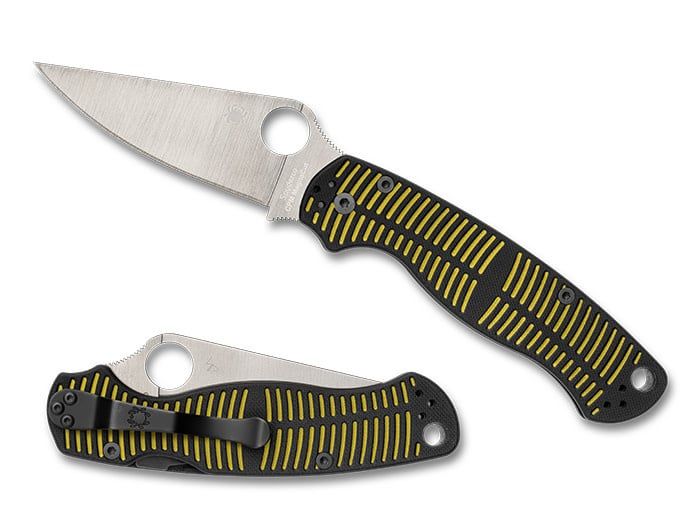 Spyderco Para Military 2 Salt Yellow and Black G10, MagnaCut