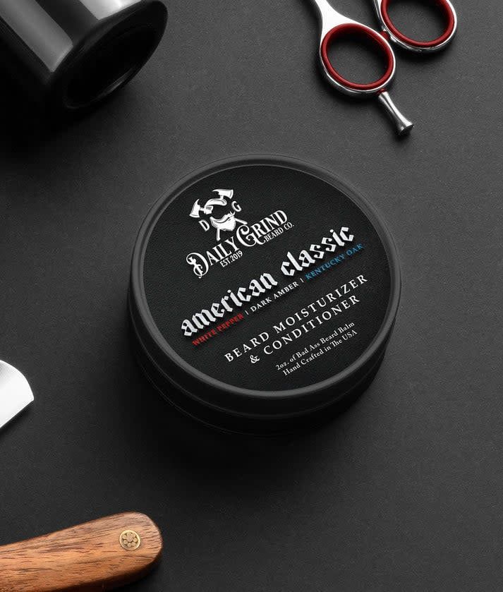 Daily Grind Beard Balm American Classic White Pepper, Dark Amber, Kentucky Oak