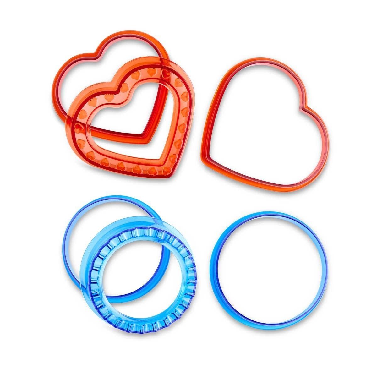 HIC, Un-Crusted Pocket Sandwich Makers, Heart and Circle, Set of 2