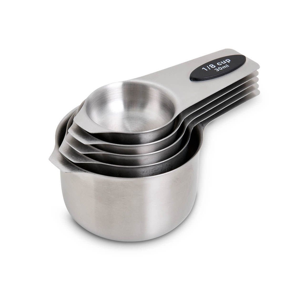 HIC, Stainless Steel Magnetic Measuring Cups, 5 Piece Set