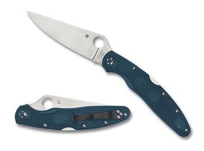 Spyderco Police 4 Blue Lightweight K390 Plainedge