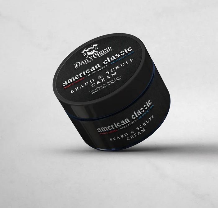 Daily Grind Beard &amp; Scruff Cream American Classic White Pepper, Dark Amber, Kentucky Oak