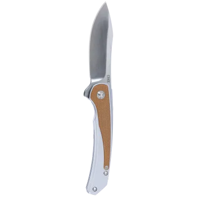 CRKT Padawan Frame Lock, Brown Micarta, 14C28N