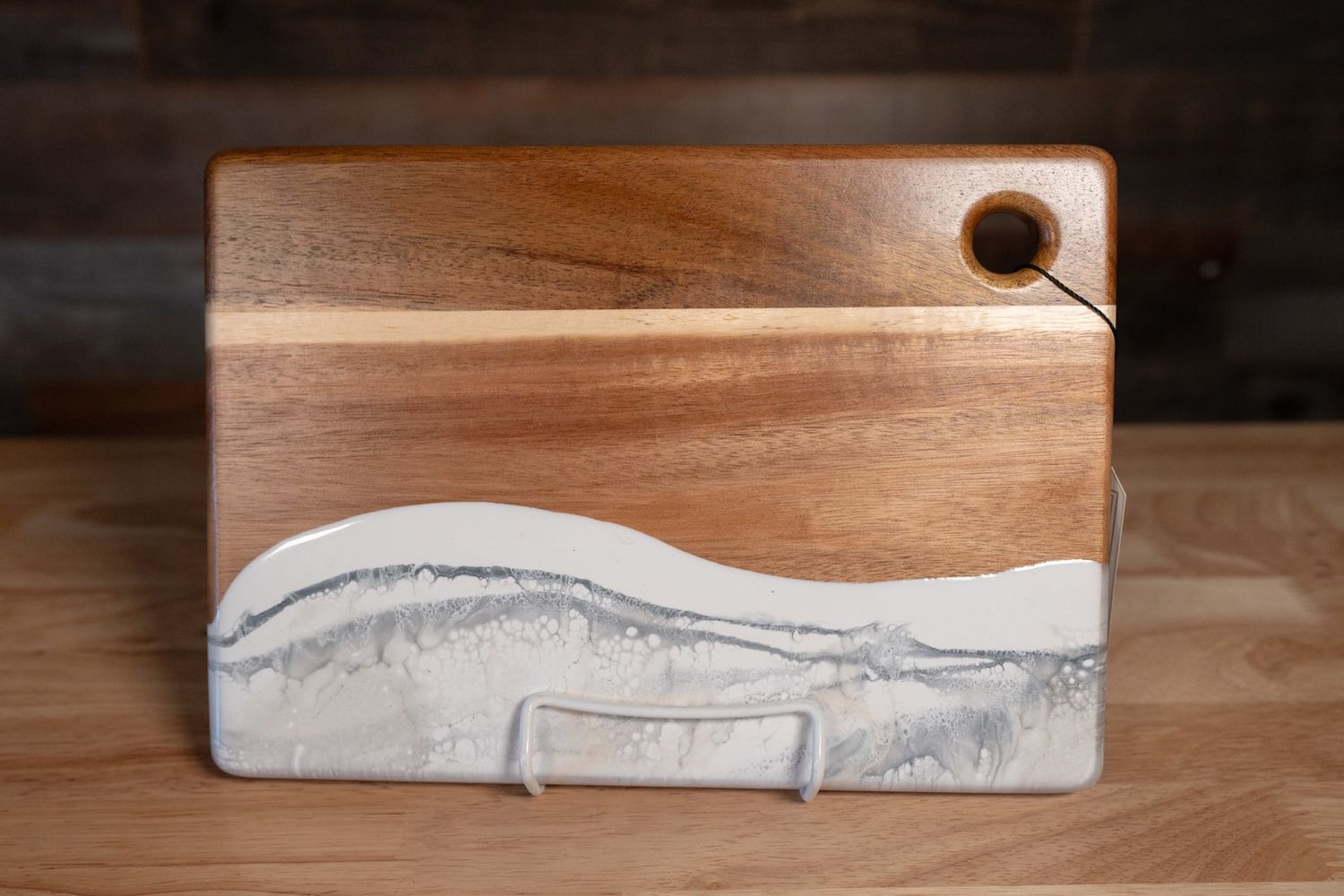 Lynn &amp; Liana Small Acacia Cheese Board Marble 8"x 11"