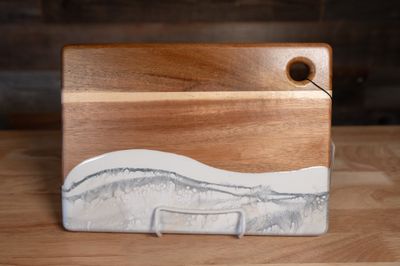 Lynn &amp; Liana Small Acacia Cheese Board Marble 8"x 11"