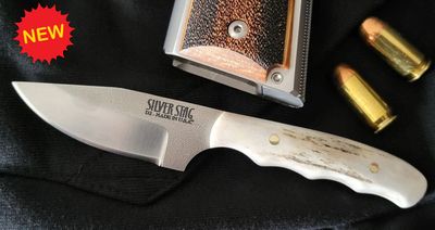 Silver Stag, Guide Caper Antler Handle, D2 Steel