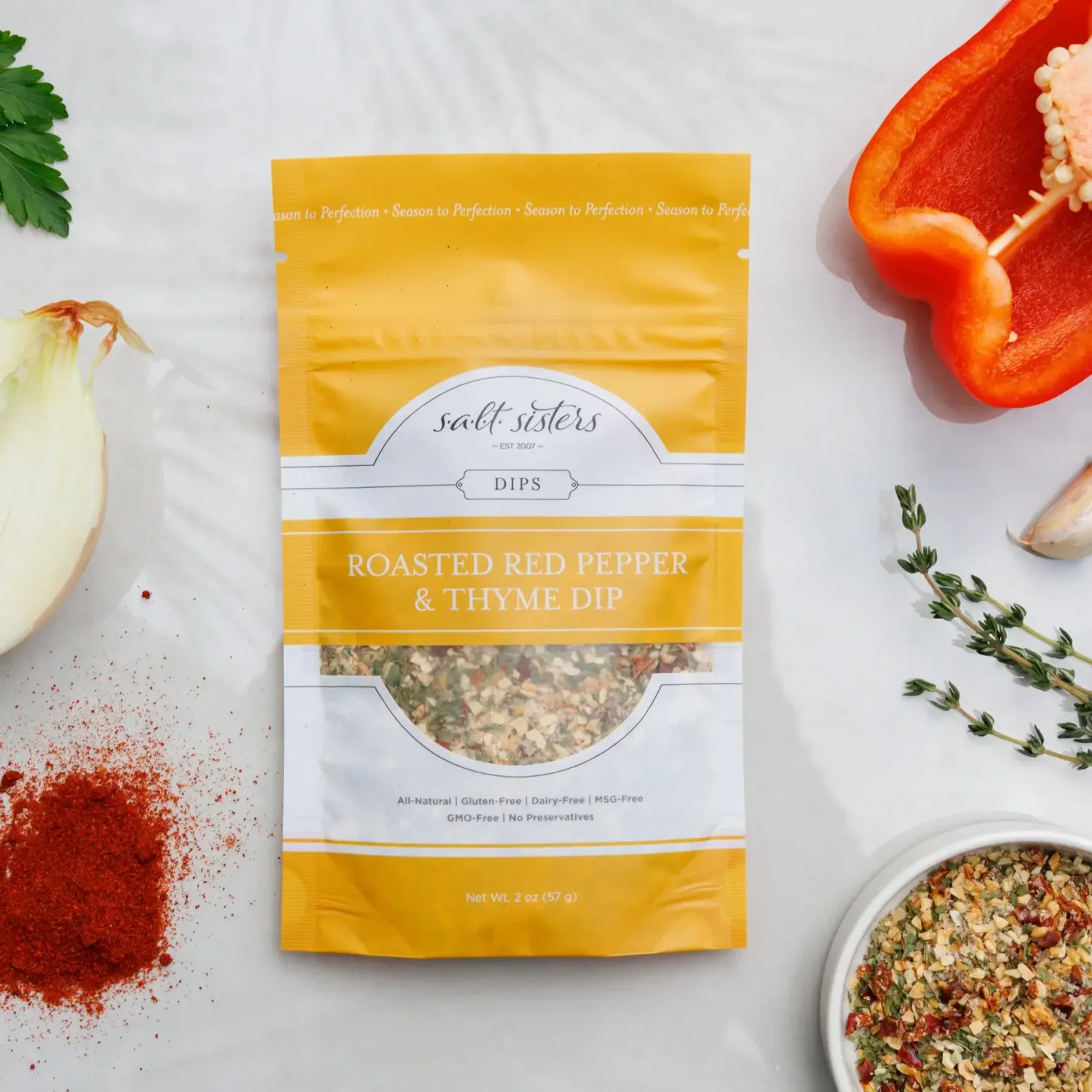 Salt Sisters Roasted Red Pepper &amp; Thyme Dip 2 oz